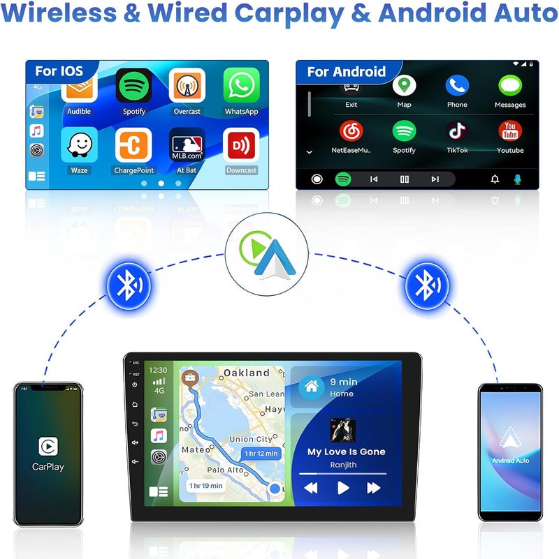Inefala [2+64GB] Android 15 Car Radio for Toyota Corolla EX 2005-2012 with Wireless Carplay Android Auto, 9 Inch HD Touchscreen Car Stereo with GPS WiFi Bluetooth FM/RDS EQ SWC 26UI Backup Camera MIC - Image 3